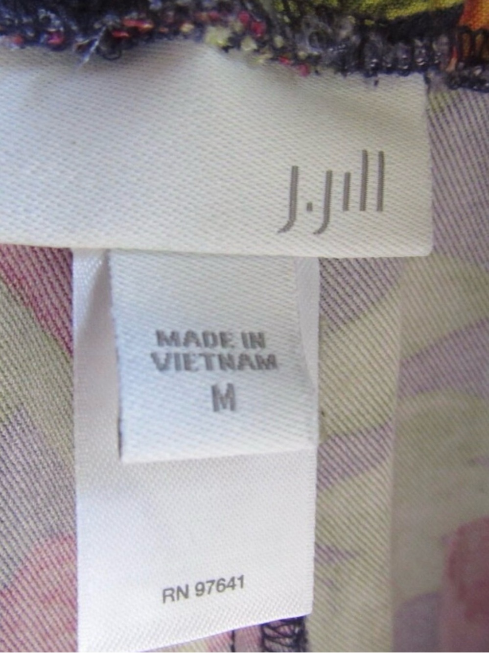 J Jill Size M Tropical Floral Wide Leg Cropped Pull On Pants Blue Elastic Waist - Picture 6 of 8